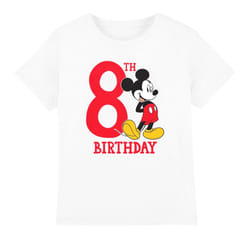 Disney Childrens/Kids Mickey Mouse 8th Birthday T-Shirt - 7-8 Years, White