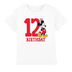 Disney Childrens/Kids Mickey Mouse 12th Birthday T-Shirt - 5-6 Years, White