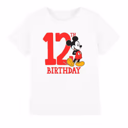 Disney Childrens/Kids Mickey Mouse 12th Birthday T-Shirt - 9-10 Years, White