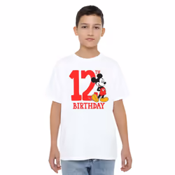Disney Childrens/Kids Mickey Mouse 12th Birthday T-Shirt - 9-10 Years, White