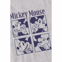 Disney Mens Mickey Mouse Pixelated T-Shirt - XXL, Sport Heather