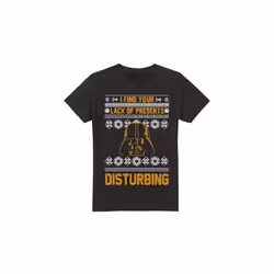 Star Wars Mens Lack Of Christmas Presents Fair Isle T-Shirt - XXL, Black