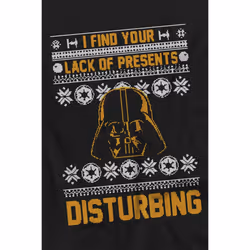 Star Wars Mens Lack Of Christmas Presents Fair Isle T-Shirt - XXL, Black