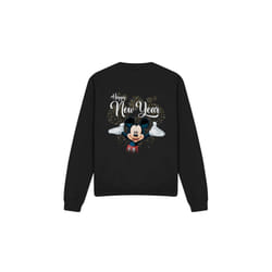 Disney Unisex Adult Mickey Mouse New Year Sweatshirt - S, Black