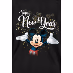 Disney Unisex Adult Mickey Mouse New Year Sweatshirt - S, Black