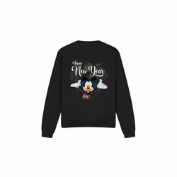 Disney Unisex Adult Mickey Mouse New Year Sweatshirt - M, Black