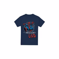 Spider-Man Mens Spider Dad Fathers Day T-Shirt - L, Navy
