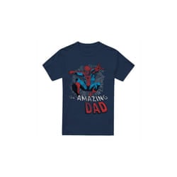 Spider-Man Mens Spider Dad Fathers Day T-Shirt - M, Navy