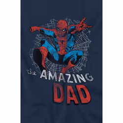 Spider-Man Mens Spider Dad Fathers Day T-Shirt - M, Navy