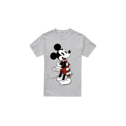 Disney Mens Mickey Mouse Scarf Christmas T-Shirt - XXL, Sport Heather
