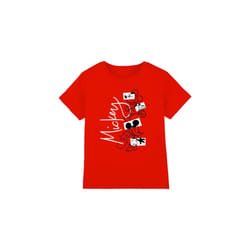 Disney Childrens/Kids Mickey Mouse Geometric Shapes T-Shirt - 3-4 Years, Red
