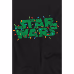 Star Wars Childrens/Kids Christmas Lights Logo T-Shirt - 7-8 Years, Black