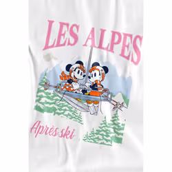 Disney Mens Les Alpes Mickey Mouse T-Shirt - XL, White