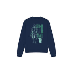 Star Wars: The Mandalorian Unisex Adult No. 1 Dad Mando Sweatshirt - XXL, Navy