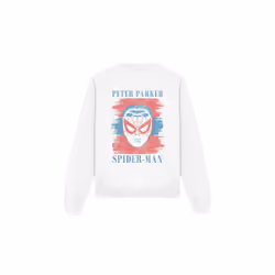 Spider-Man Unisex Adult Peter Parker Striped Sweatshirt - S, White