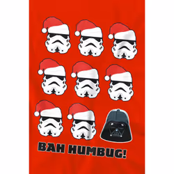 Star Wars Childrens/Kids Bah Humbug Stormtrooper Darth Vader T-Shirt - 5-6 Years, Red
