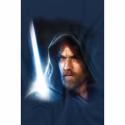 Star Wars Mens Obi Wan Kenobi Poster T-Shirt - XL, Navy