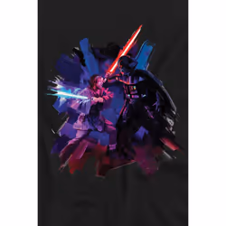 Star Wars Mens Obi Wan Kenobi Vader Painted T-Shirt - S, Black