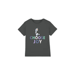 Frozen Childrens/Kids Choose Joy Olaf T-Shirt - 12-13 Years, Charcoal