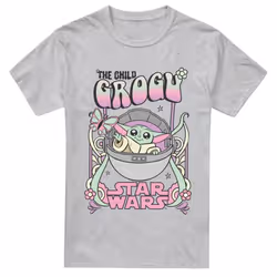 Star Wars: The Mandalorian Mens Grogu Hippie T-Shirt - XL, Sport Heather