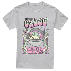 Star Wars: The Mandalorian Mens Grogu Hippie T-Shirt - XL, Sport Heather