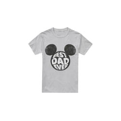 Disney Mens Best Dad Ever Mickey Mouse T-Shirt - M, Sport Heather