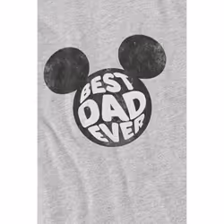 Disney Mens Best Dad Ever Mickey Mouse T-Shirt - XL, Sport Heather