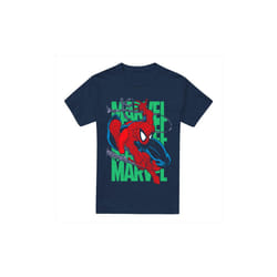 Spider-Man Mens Wall Crawling T-Shirt - S, Navy