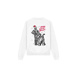 Star Wars Unisex Adult Merry Christmas Droids Sweatshirt - M, White