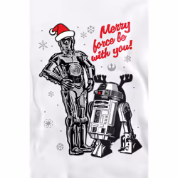 Star Wars Unisex Adult Merry Christmas Droids Sweatshirt - M, White