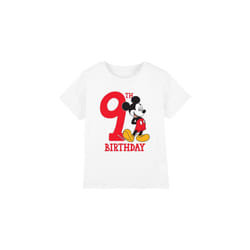 Disney Childrens/Kids Mickey Mouse 9th Birthday T-Shirt - 12-13 Years, White