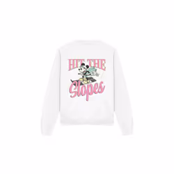 Disney Unisex Adult Hit The Slopes Mickey Mouse Sweatshirt - XL, White