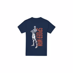 Spider-Man Mens Hero Stance T-Shirt - M, Navy