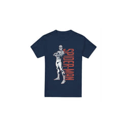 Spider-Man Mens Hero Stance T-Shirt - M, Navy