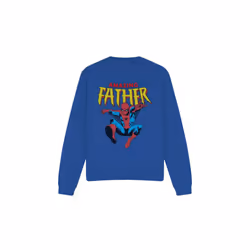 Spider-Man Unisex Adult Amazing Dad Fathers Day Sweatshirt - S, Royal Blue