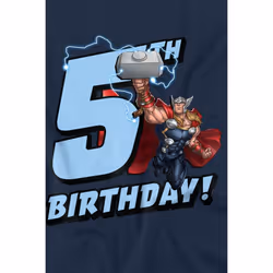 Thor Childrens/Kids 5th Birthday T-Shirt - 9-10 Years, Navy
