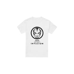 Marvel Mens Secret Invasion Mono Badge T-Shirt - S, White