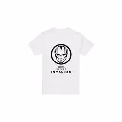 Marvel Mens Secret Invasion Mono Badge T-Shirt - XXL, White