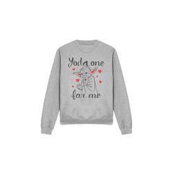 Star Wars Unisex Adult Yoda One For Me Valentine's Day Sweatshirt - XL, Sport Heather
