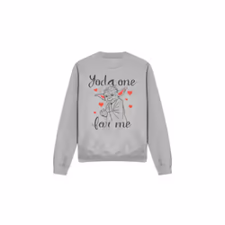 Star Wars Unisex Adult Yoda One For Me Valentine's Day Sweatshirt - S, Sport Heather