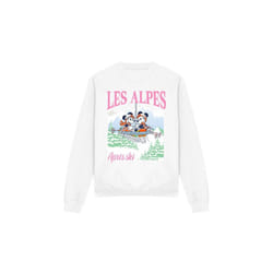 Disney Unisex Adult Les Alpes Mickey Mouse Sweatshirt - L, White