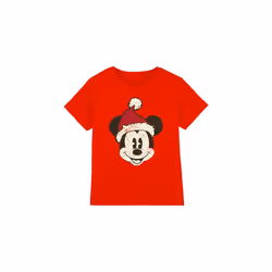 Disney Childrens/Kids Mickey Mouse Santa Face T-Shirt - 3-4 Years, Red