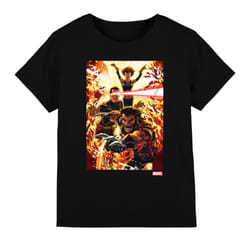 Marvel Childrens/Kids X-Men Wolverine Cyclops Jean Grey T-Shirt - 7-8 Years, Black