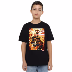 Marvel Childrens/Kids X-Men Wolverine Cyclops Jean Grey T-Shirt - 7-8 Years, Black