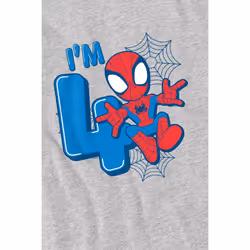 Spider-Man Childrens/Kids Cute Spidey 4th Birthday T-Shirt - 9-10 Years, Sport Heather