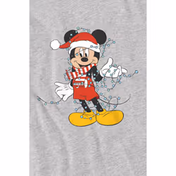 Disney Childrens/Kids Mickey Mouse Christmas Lights T-Shirt - 7-8 Years, Sport Heather