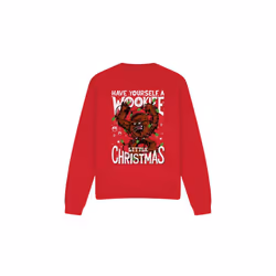Star Wars Unisex Adult A Wookie Little Christmas Sweatshirt - M, Red