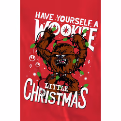 Star Wars Unisex Adult A Wookie Little Christmas Sweatshirt - M, Red