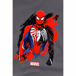 Spider-Man Mens Symbiote T-Shirt - S, Charcoal