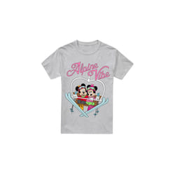 Disney Mens Alpine Vibes Mickey Mouse T-Shirt - S, Sport Heather